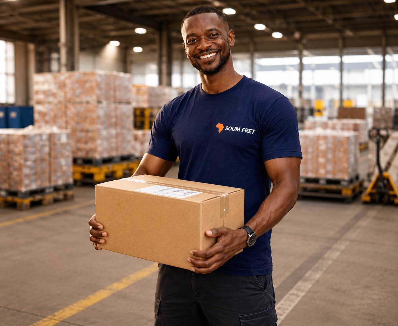 Equipier Soum Fret en zone de fret